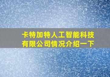 卡特加特人工智能科技有限公司情况介绍一下