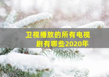 卫视播放的所有电视剧有哪些2020年