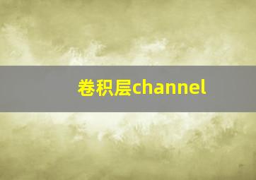 卷积层channel