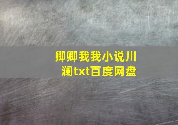 卿卿我我小说川澜txt百度网盘