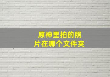 原神里拍的照片在哪个文件夹