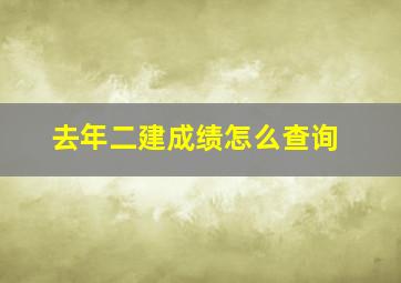 去年二建成绩怎么查询