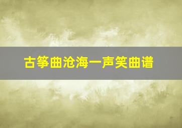 古筝曲沧海一声笑曲谱