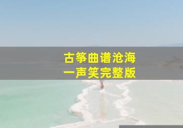 古筝曲谱沧海一声笑完整版