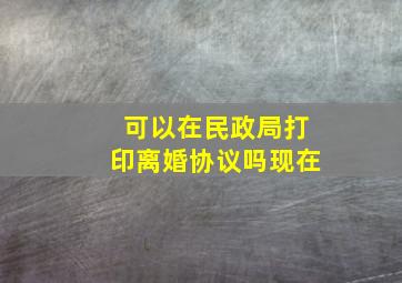 可以在民政局打印离婚协议吗现在