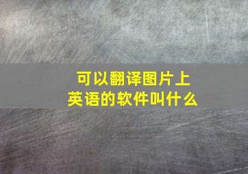 可以翻译图片上英语的软件叫什么