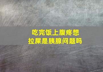 吃完饭上腹疼想拉屎是胰腺问题吗