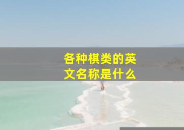 各种棋类的英文名称是什么