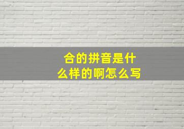 合的拼音是什么样的啊怎么写