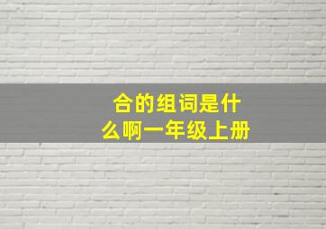 合的组词是什么啊一年级上册