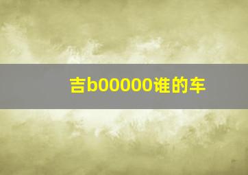 吉b00000谁的车