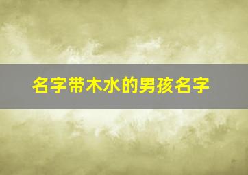 名字带木水的男孩名字