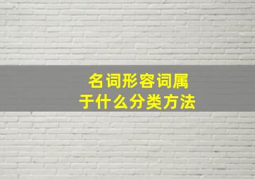 名词形容词属于什么分类方法