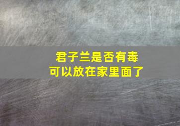 君子兰是否有毒可以放在家里面了