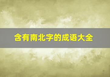 含有南北字的成语大全