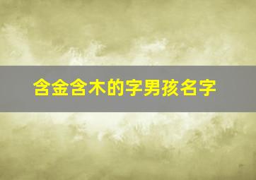 含金含木的字男孩名字