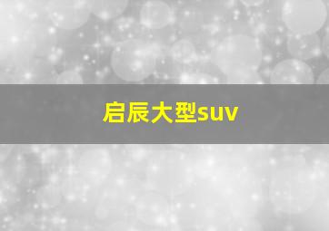 启辰大型suv