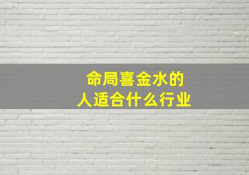 命局喜金水的人适合什么行业