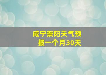 咸宁崇阳天气预报一个月30天