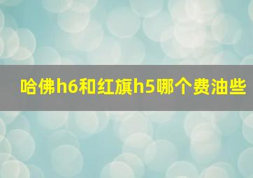 哈佛h6和红旗h5哪个费油些