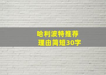 哈利波特推荐理由简短30字