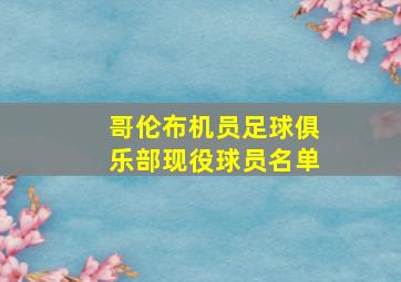 哥伦布机员足球俱乐部现役球员名单