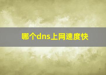 哪个dns上网速度快