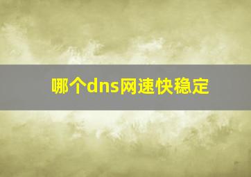 哪个dns网速快稳定