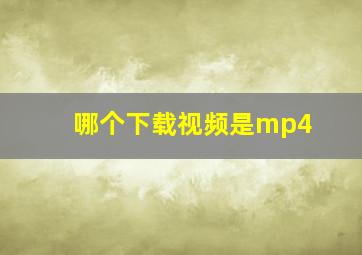 哪个下载视频是mp4