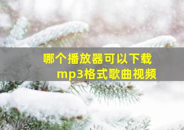 哪个播放器可以下载mp3格式歌曲视频