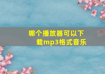 哪个播放器可以下载mp3格式音乐