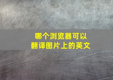 哪个浏览器可以翻译图片上的英文