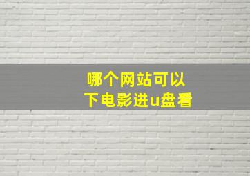 哪个网站可以下电影进u盘看