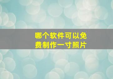 哪个软件可以免费制作一寸照片