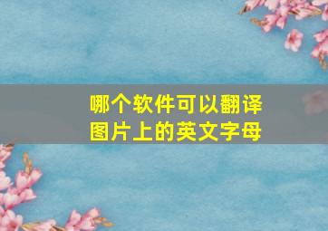 哪个软件可以翻译图片上的英文字母