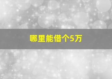 哪里能借个5万