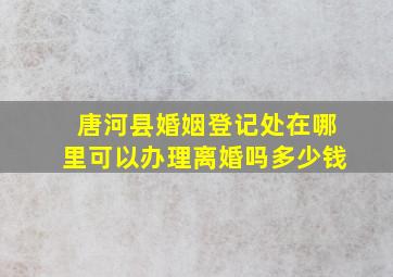 唐河县婚姻登记处在哪里可以办理离婚吗多少钱