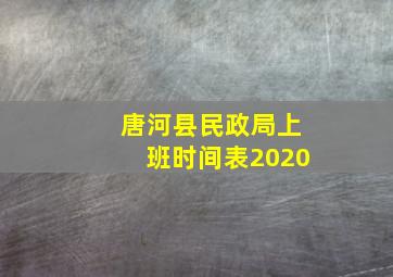 唐河县民政局上班时间表2020