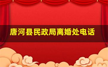 唐河县民政局离婚处电话