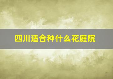 四川适合种什么花庭院