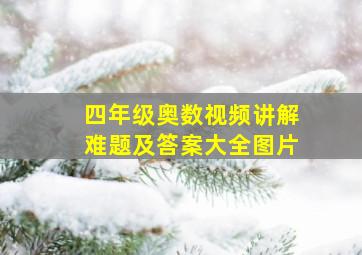 四年级奥数视频讲解难题及答案大全图片