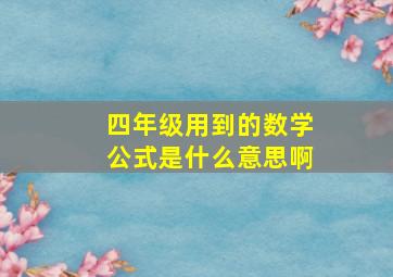 四年级用到的数学公式是什么意思啊