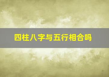 四柱八字与五行相合吗