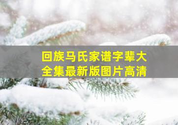 回族马氏家谱字辈大全集最新版图片高清