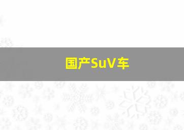 国产SuV车