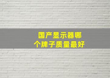 国产显示器哪个牌子质量最好