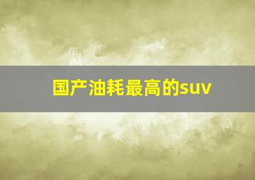 国产油耗最高的suv