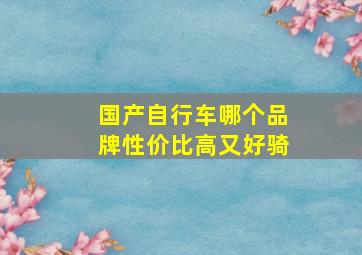 国产自行车哪个品牌性价比高又好骑