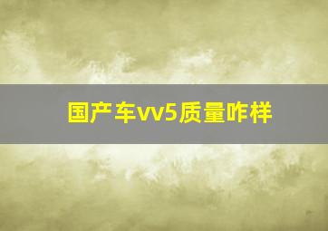 国产车vv5质量咋样