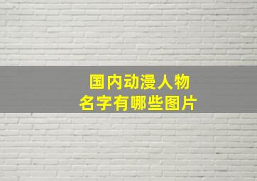 国内动漫人物名字有哪些图片